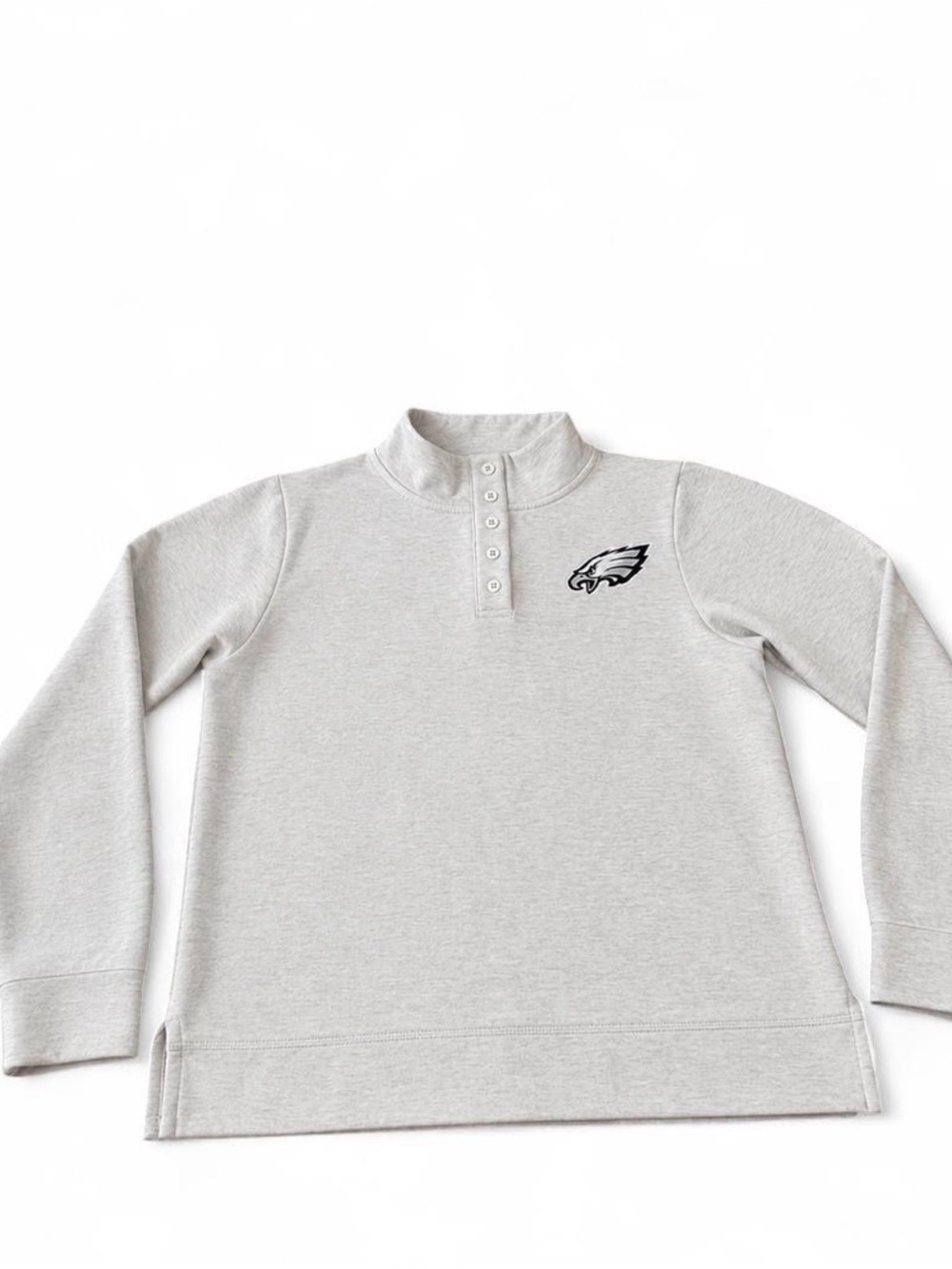 Philadelphia Eagles Women’s Pullover Size M Gray NFL Team Apparel Button Neck